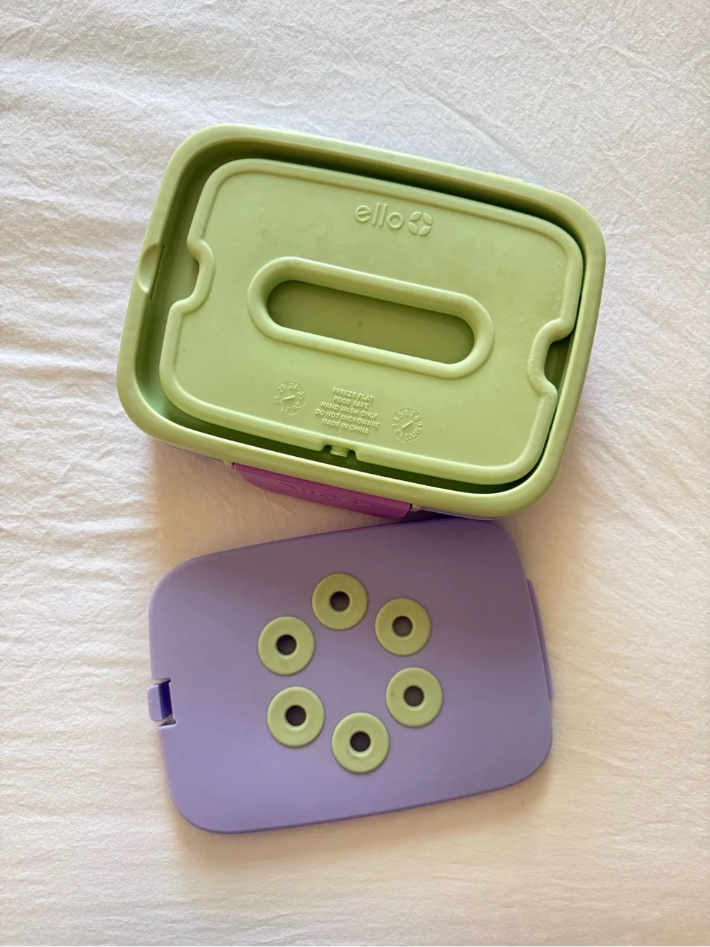Kids Purple & Sage lunch Box - Leak-Resistant Snack Container